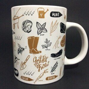 COFFEE Mug Cup Gardeners Design Oversized